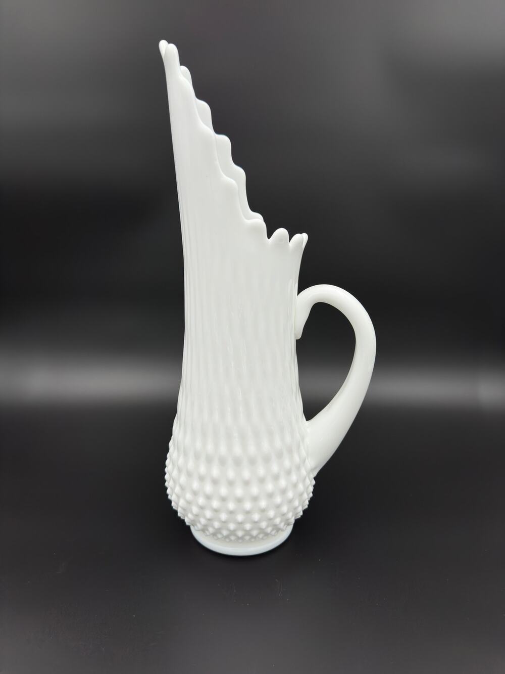 Fenton Hobnail Milk Glass swung pitcher/vase